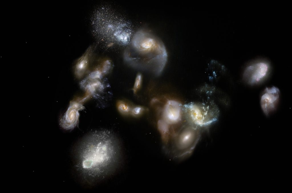 Born from dust: merging proto-galaxies in the early universe