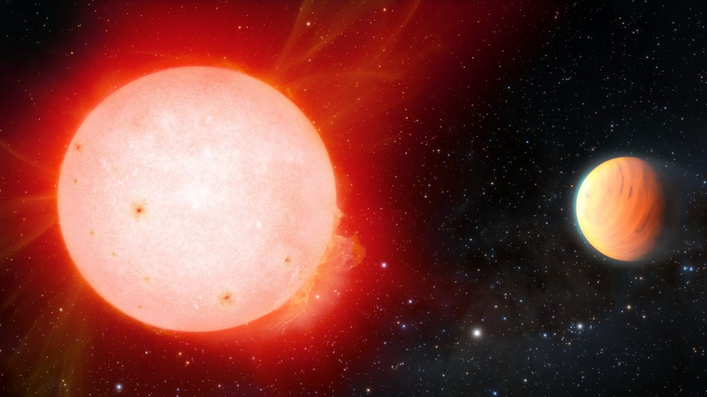 Un soffice pianeta orbita attorno a una fredda stella nana rossa